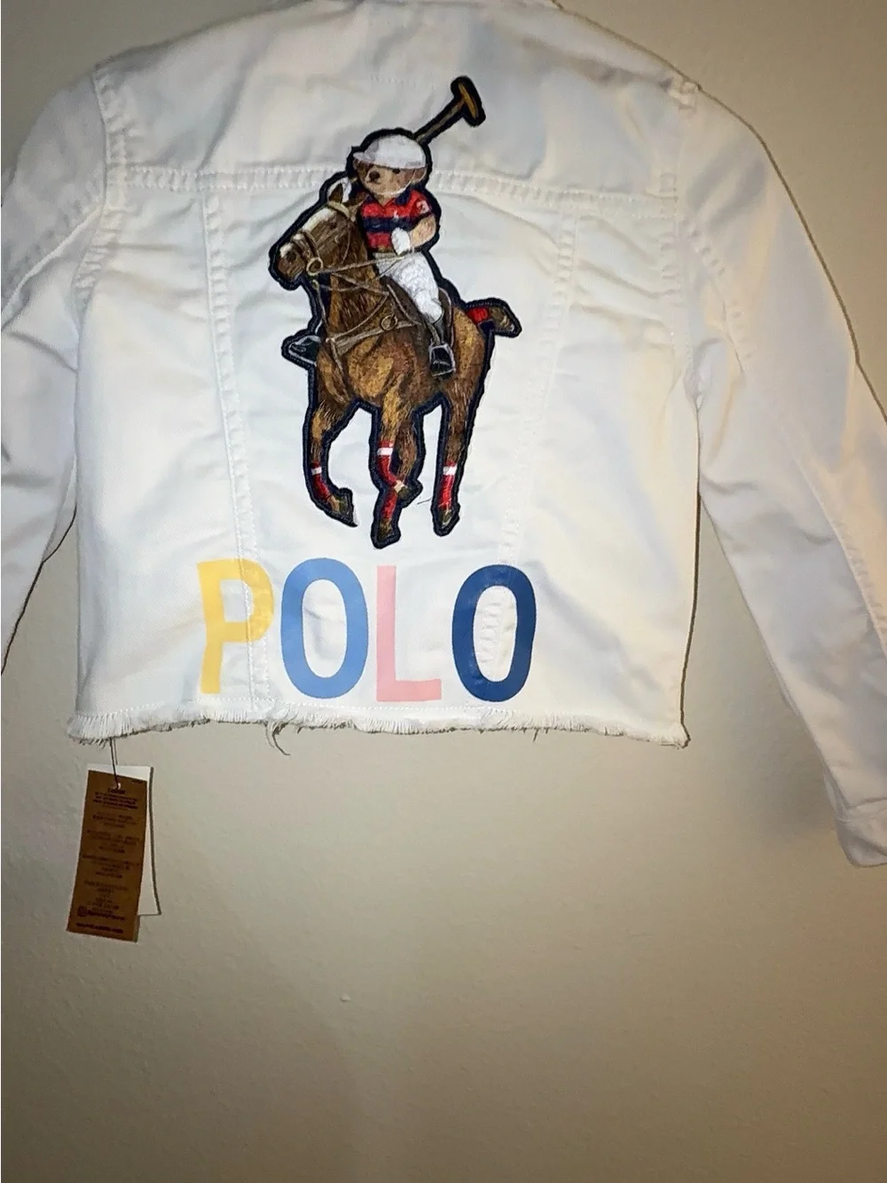 Polo by Ralph Lauren White Jacket with Polo Bear Horse Patch
